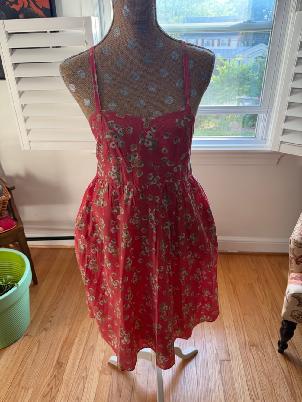 GAP Coral Floral Sundress with Slim Straps